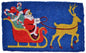 18" X 30" Blue and Yellow Coir Santa Claus Outdoor Holiday Door Mat