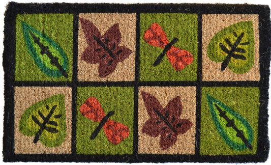 18" X 30" Brown Coir Leaves Outdoor Door Mat