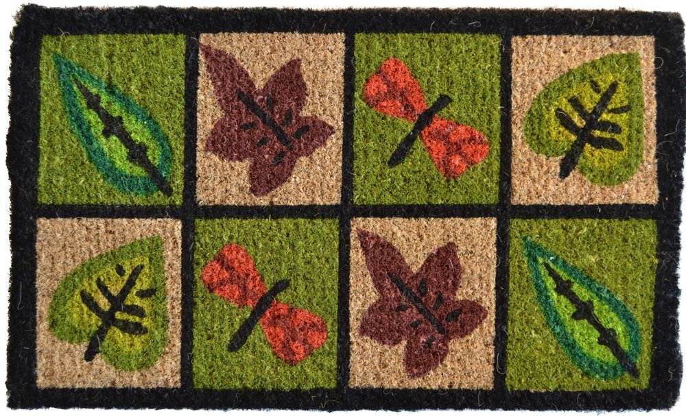 18" X 30" Brown Coir Leaves Outdoor Door Mat