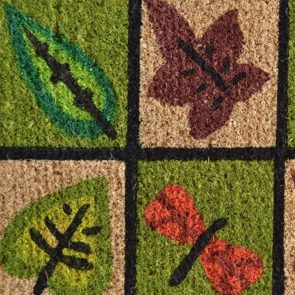 18" X 30" Brown Coir Leaves Outdoor Door Mat