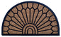 18" X 30" Brown and Black Rubber Geometric Outdoor Semi Circle Door Mat