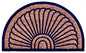 18" X 30" Brown and Black Rubber Geometric Outdoor Semi Circle Door Mat