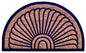 18" X 30" Brown and Black Rubber Geometric Outdoor Semi Circle Door Mat