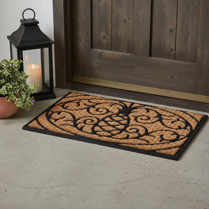 18" X 30" Brown and Black Rubber Pineapple Outdoor Door Mat