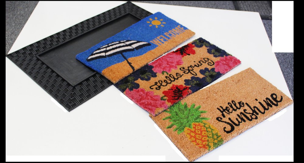 18" X 30" Brown And Black Spring Summer Outdoor Rubber And Coir Door Mat With Insert