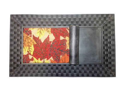 18" X 30" Brown And Red Christmas Holiday Merry Christmas Outdoor Rubber And Coir Door Mat With Insert