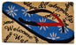 18" X 30" Red White and Blue Coir Flip Flop Welcome Outdoor Door Mat