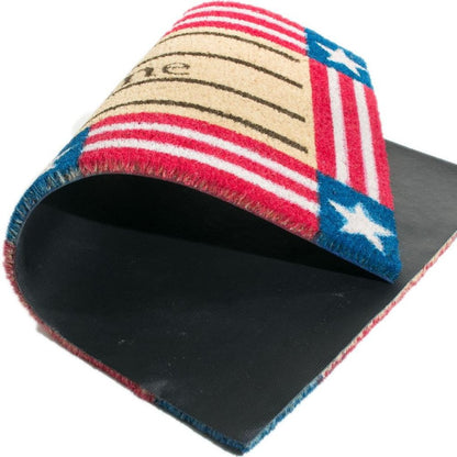 18" X 30" Red White And Blue Coir Patriotic Welcome Outdoor Door Mat