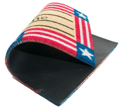 18" X 30" Red White And Blue Coir Patriotic Welcome Outdoor Door Mat