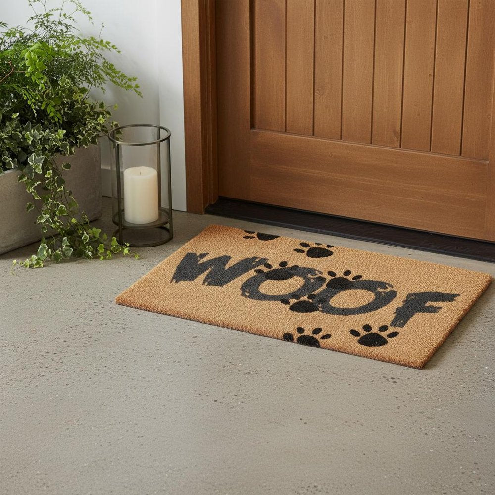 18" X 30" Brown and Black Coir Woof Outdoor Door Mat