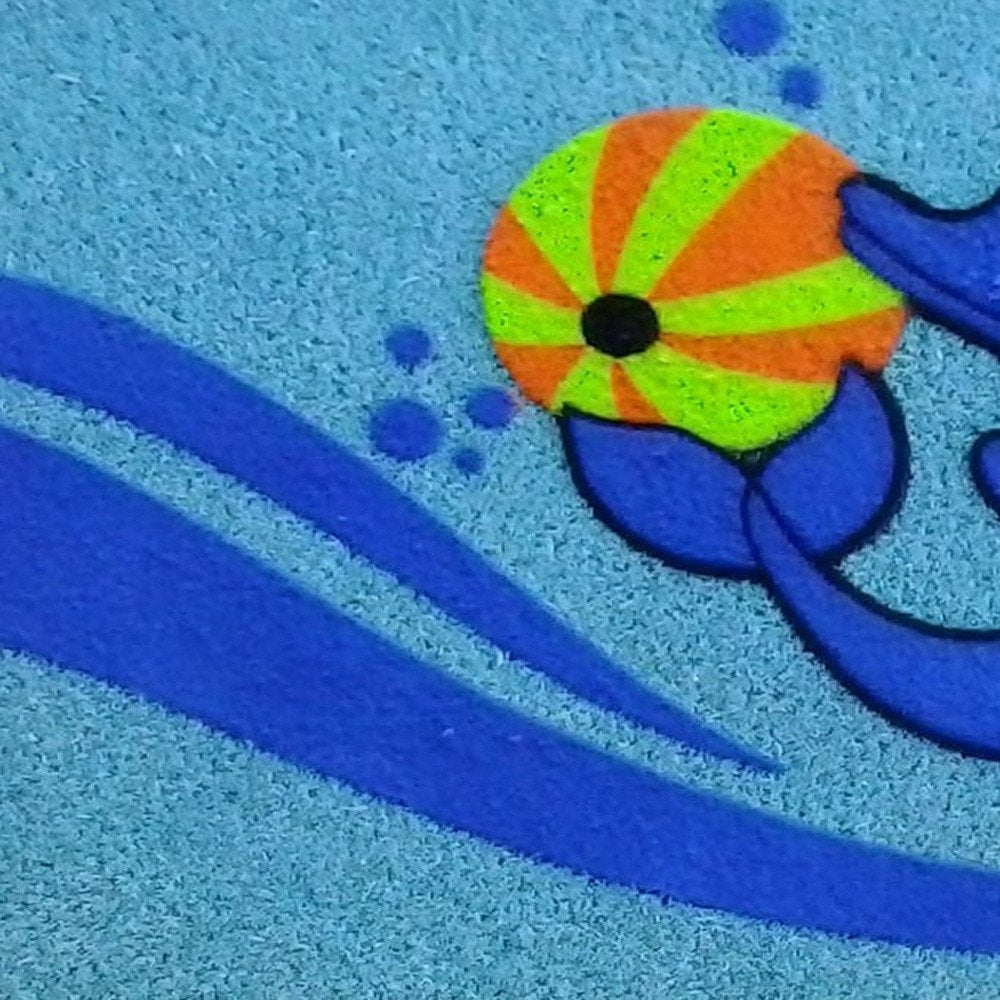 18" X 30" Blue Coir Dolphin Outdoor Door Mat