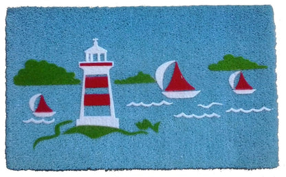 18" X 30" Blue Coir Tropical Outdoor Door Mat