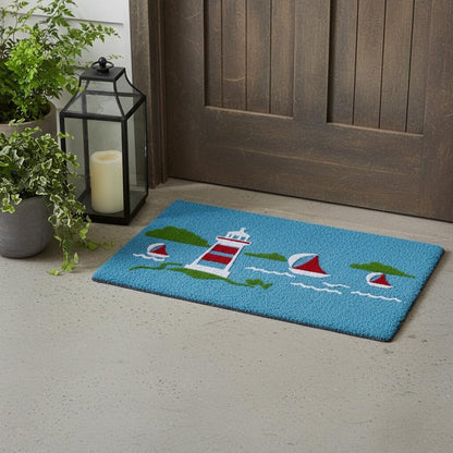 18" X 30" Blue Coir Tropical Outdoor Door Mat