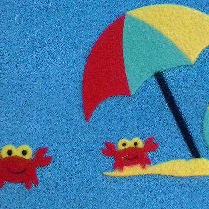 18" X 30" Blue Coir Tropical Outdoor Door Mat