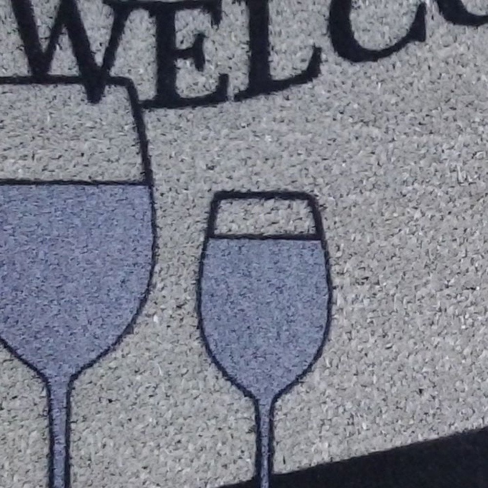 18" X 30" Black and Red Coir Wine Welcome Outdoor Door Mat