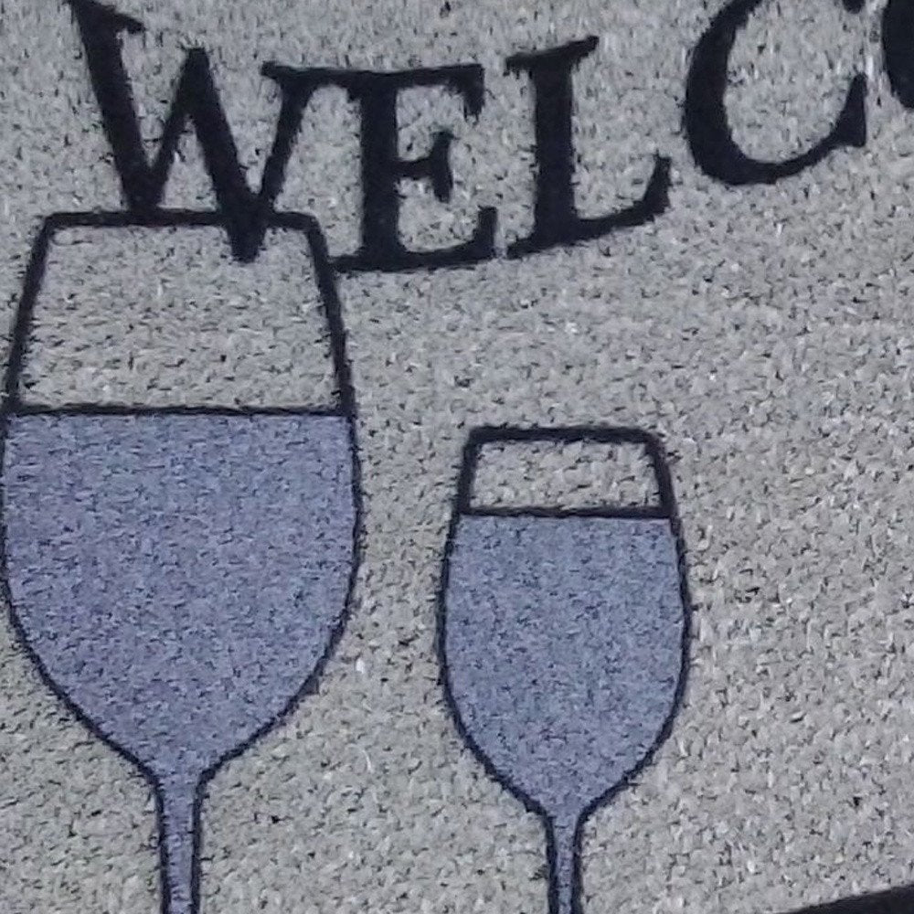 18" X 30" Black and Red Coir Wine Welcome Outdoor Door Mat