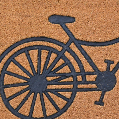 24" X 36" Brown and Black Coir Bicycle Outdoor Door Mat