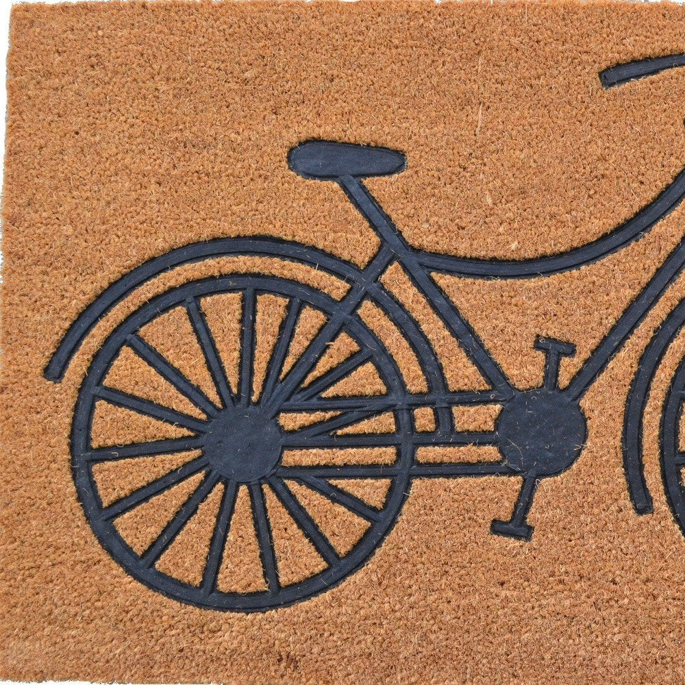 24" X 36" Brown and Black Coir Bicycle Outdoor Door Mat