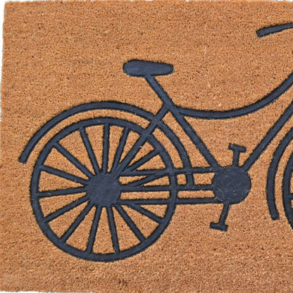24" X 36" Brown and Black Coir Bicycle Outdoor Door Mat