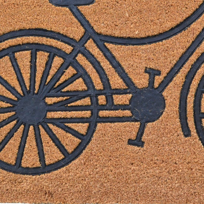 24" X 36" Brown and Black Coir Bicycle Outdoor Door Mat
