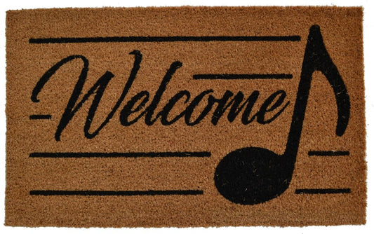 18" X 30" Brown and Black Coir Welcome Outdoor Door Mat