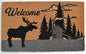 18" X 30" Brown and Black Coir Woodland Welcome Outdoor Door Mat