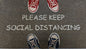 18" X 30" Gray Coir Please Keep Social Distancing Outdoor Door Mat