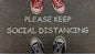 18" X 30" Gray Coir Please Keep Social Distancing Outdoor Door Mat