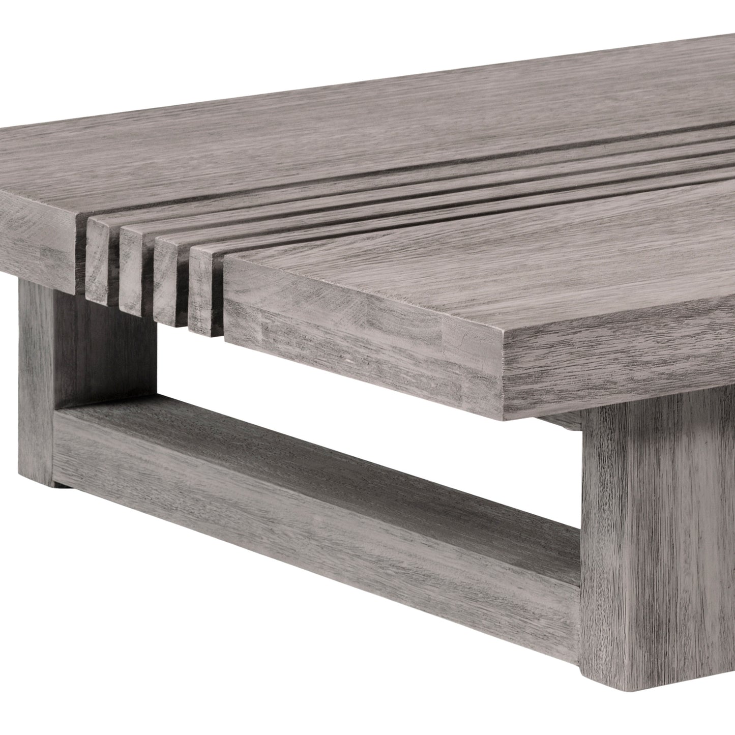 33" Gray Solid Wood Outdoor Coffee Table