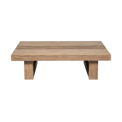 33" Natural Solid Wood Outdoor Coffee Table