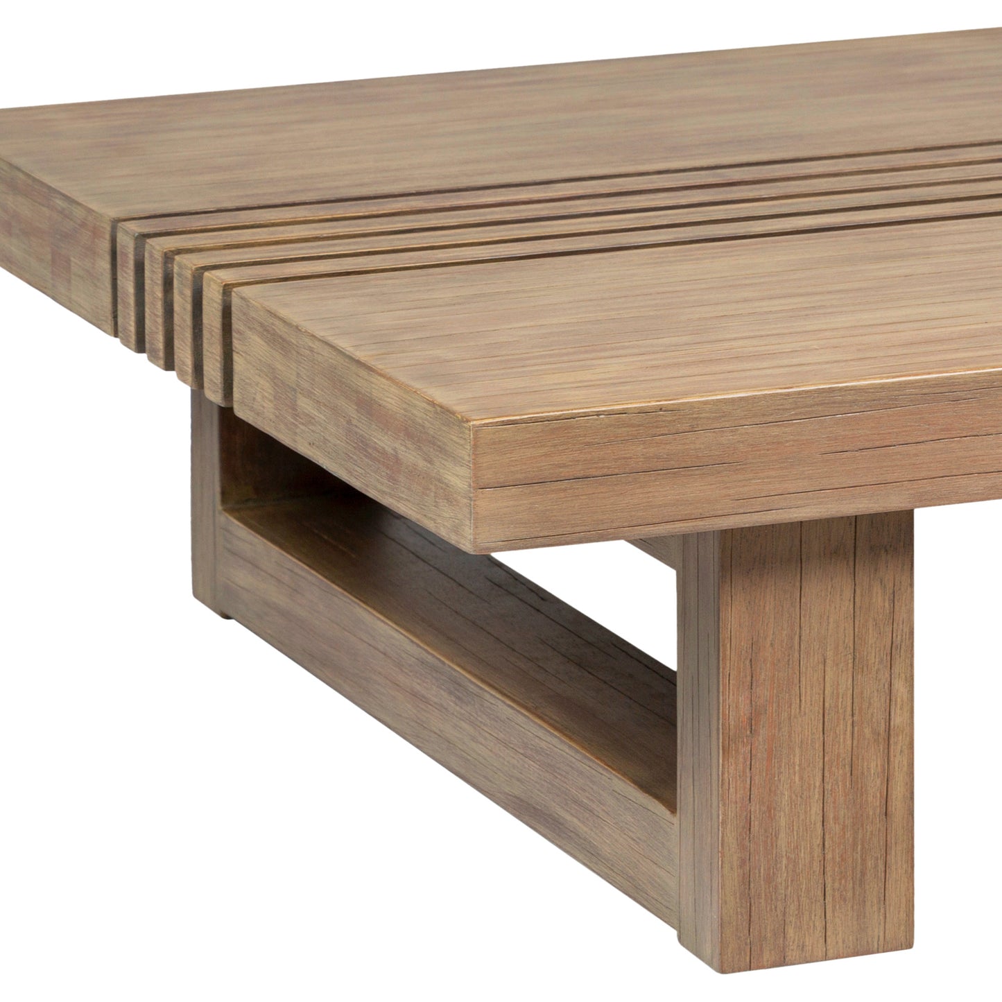 33" Natural Solid Wood Outdoor Coffee Table