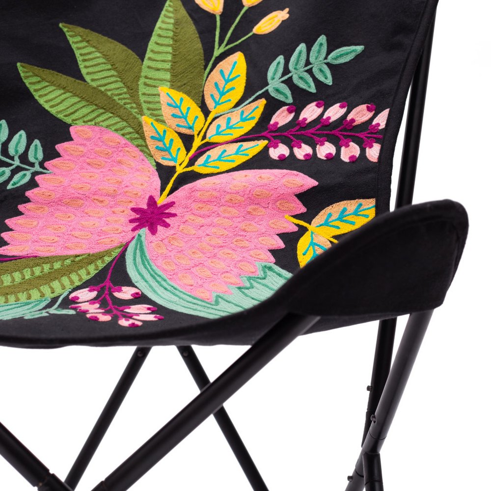 26" Black Tropical Butterfly Chair
