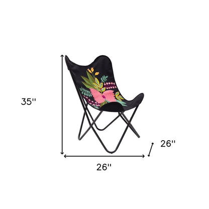 26" Black Tropical Butterfly Chair
