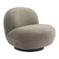 30" Khaki And Black Faux Shearling And Upholstered Slipper Chair
