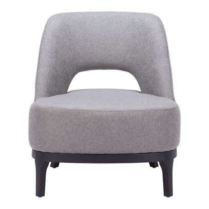 26" Gray And Black Upholstered Lounge Chair