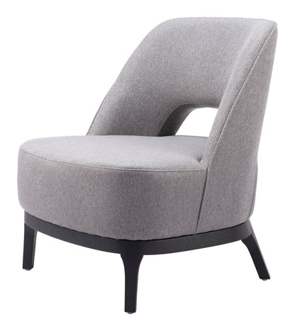 26" Gray And Black Upholstered Lounge Chair
