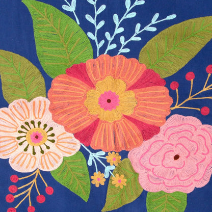 26" Blue And Black Tropical Butterfly Chair