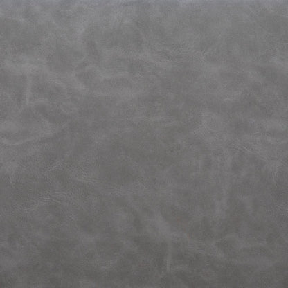 28" Gray And Gold Faux Leather And Faux Leather Swivel Arm Chair