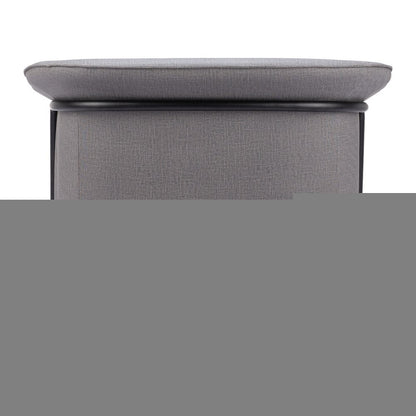 35" Slate Gray And Black Faux Leather Arm Chair