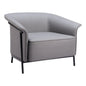 35" Slate Gray And Black Faux Leather Arm Chair