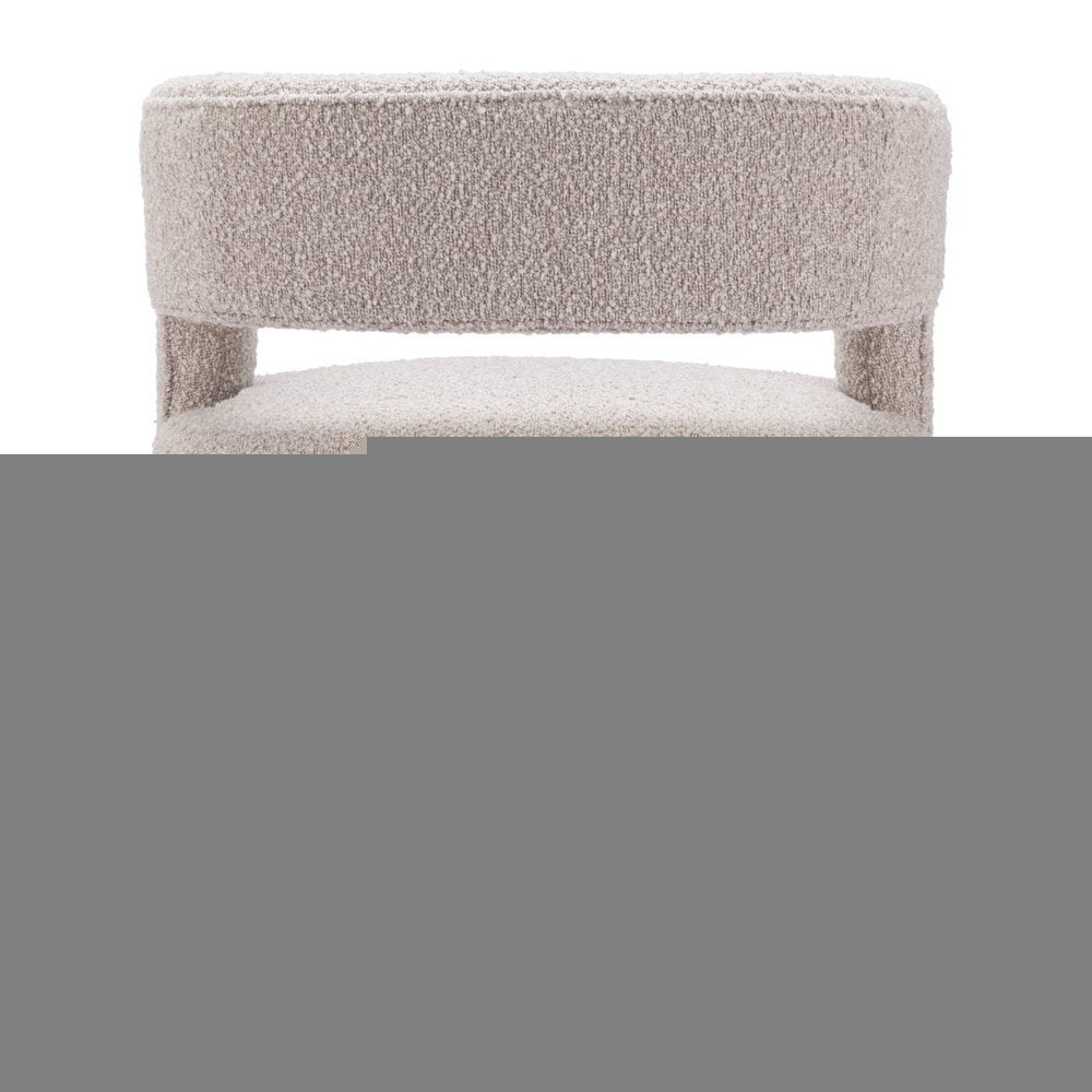 27" Beige Faux Shearling And Upholstered Arm Chair