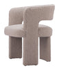 27" Beige Faux Shearling And Upholstered Arm Chair