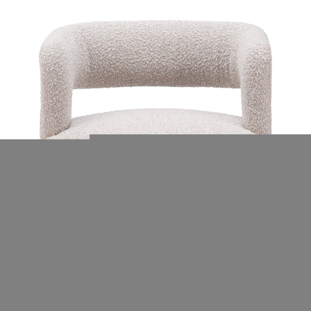 27" Beige Faux Shearling And Upholstered Arm Chair