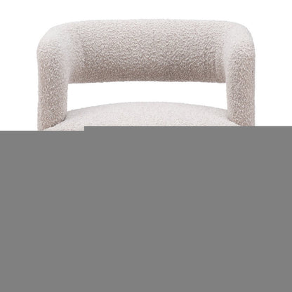 27" Beige Faux Shearling And Upholstered Arm Chair