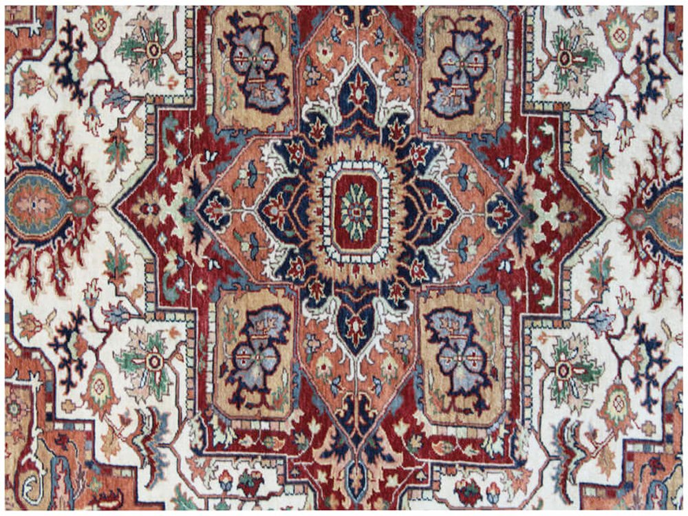 8' X 10' Rust and Gray Oriental Hand Knotted Area Rug With Fringe