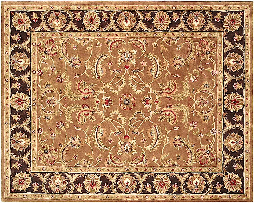5' X 8' Brown Oriental Hand Tufted Non Skid Area Rug