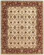 5' X 8' Ivory and Red Oriental Hand Tufted Non Skid Area Rug