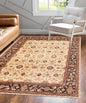 5' X 8' Ivory and Black Oriental Hand Tufted Non Skid Area Rug