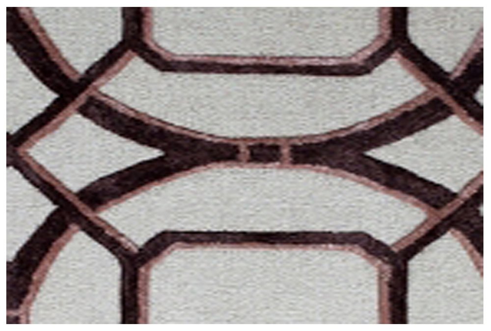 5' X 8' Silver Abstract Geometric Hand Tufted Non Skid Area Rug