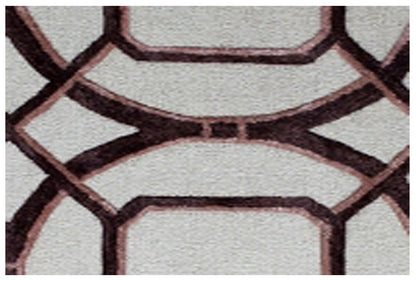 5' X 8' Silver Abstract Geometric Hand Tufted Non Skid Area Rug